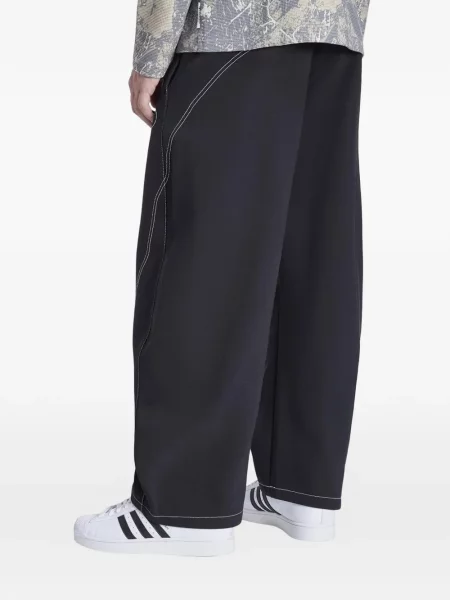 Sznurek ściągający kołnierzykowy podkoszulka Adidas w paski czarna