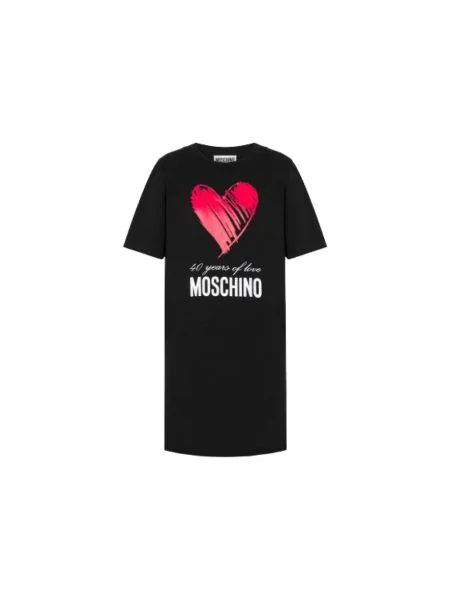 Sukienka koszulowa Moschino czarna