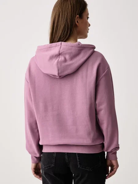 Calvin Klein Jeans bluza z kapturem z bawełną różowa