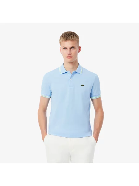 Lacoste Koszulka Polo Regular Fit Trim Accent niebieski