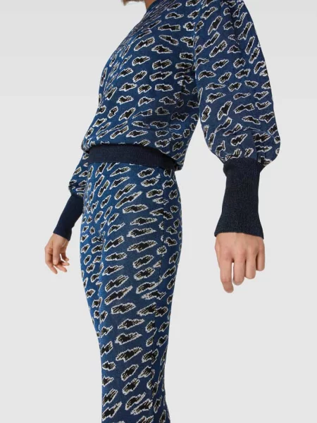 Sweter w dzianinowym wyglądzie Rabanne granatowy