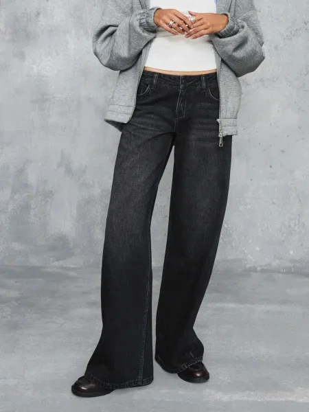 Bershka Jeans denim negru