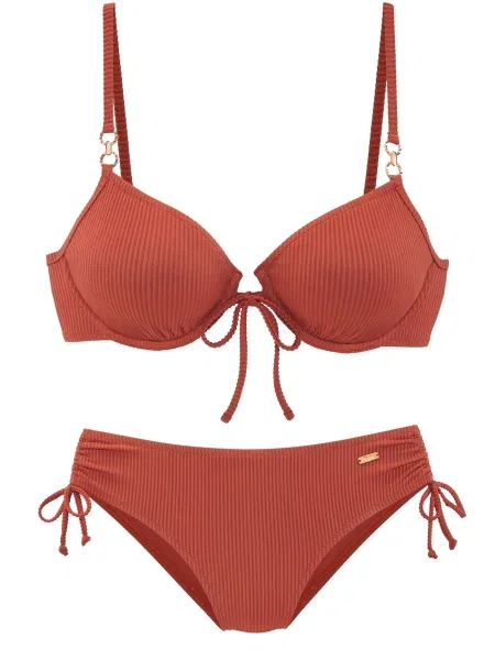 BUFFALO Costum de baie două piese ruginiu roșu