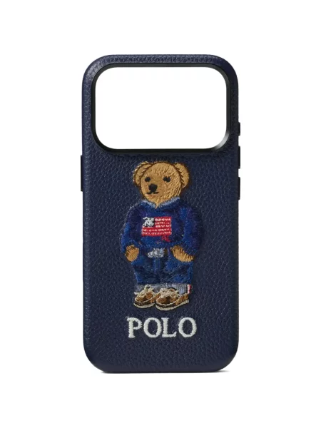 Tricou polo Polo Ralph Lauren cu glugă cu blană cu broderie roșu