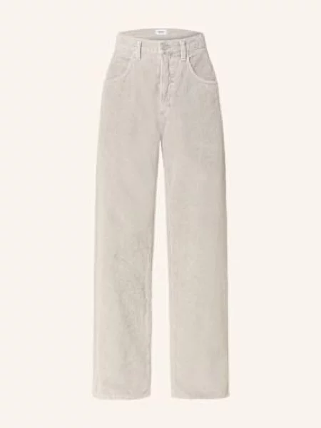 Agolde Spodnie Sztruksowe Regular Fit beige beżowe