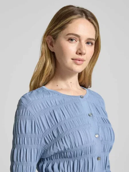 Kardigan z detalami z marszczenia i dekoltem pod szyję Scotch & Soda błękitny