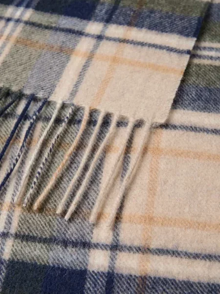 Barbour szalik wełniany wzorzysty beżowa