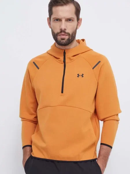 Суичър с качулка Under Armour с качулка оранжево