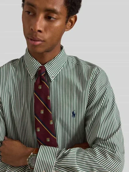 Koszula casualowa o kroju custom fit z mieszanka bawełny Polo Ralph Lauren zielona
