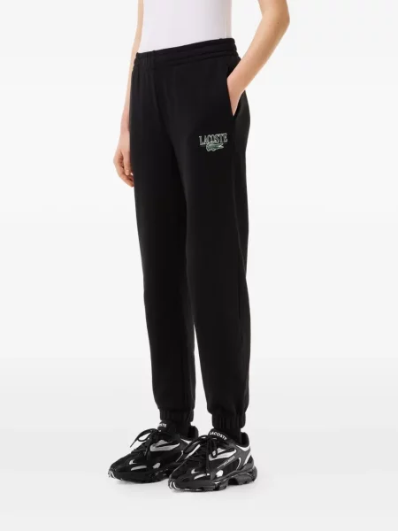 Pantaloni Lacoste cu broderie negru