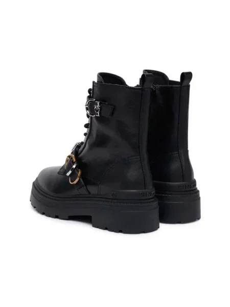 Pantofi Pinko din piele biker negru