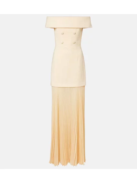 Rochie maxi Rebecca Vallance plisată de costum galben