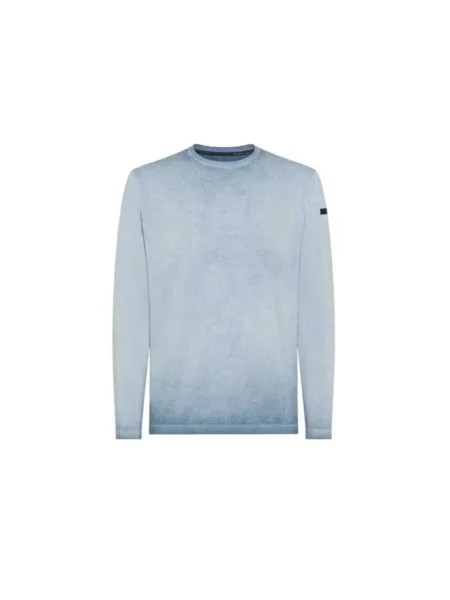 Dzianinowy sweter Rrd niebieski