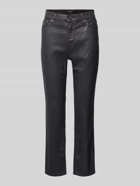 Jeansy skrócone o kroju straight fit Lauren Ralph Lauren czarne