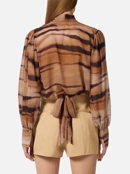 Блуза Elisabetta Franchi коричнева