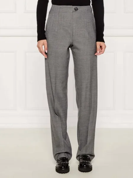 Marella Pantaloni Affari | Relaxed fit cu adaos de lână gri