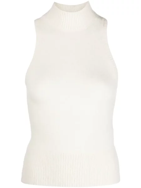 Top Patou tricotate alb
