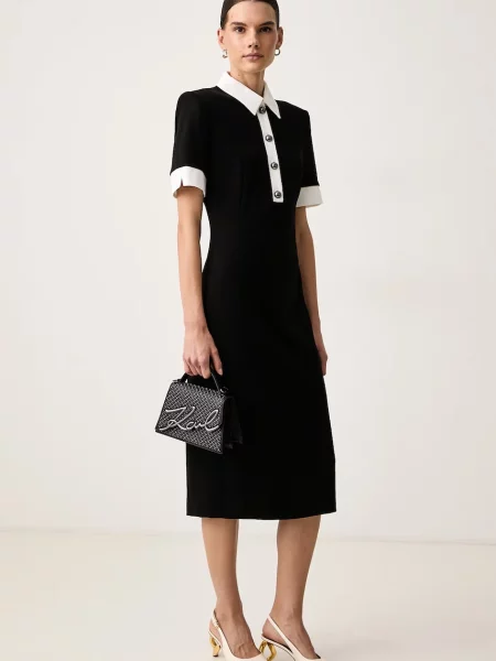 Karl Lagerfeld rochie cu vâscoză alb