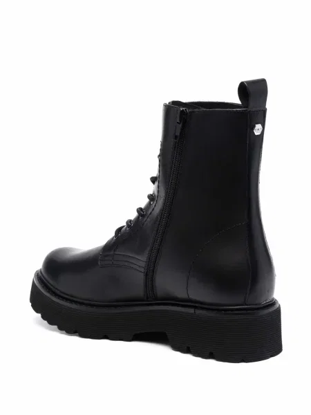 Botine Cult cu șireturi din piele negru