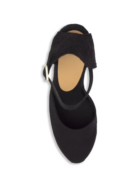 Espadrile Castaner cu pană cu cataramă negru