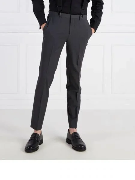 HUGO de lână pantaloni | extra slim fit gri