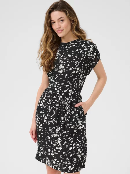 Kaffe Rochie Beathe negru alb