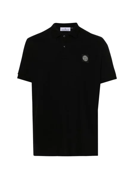 Tricou polo Stone Island cu strasuri negru
