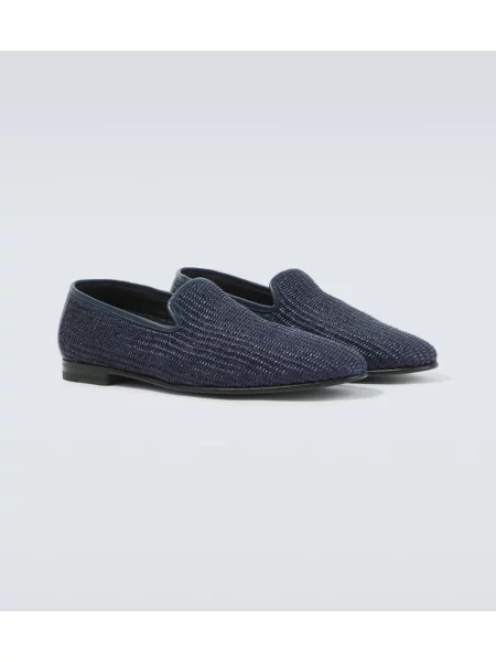 Pantofi loafer Manolo Blahnik din piele albastru