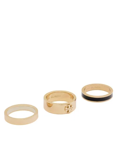 Tory Burch Prstan Enamel Ring Set črna
