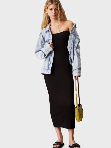 Джинсова сукня Calvin Klein Jeans без рукавів чорна