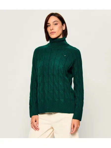 Pulover Tommy Hilfiger de lână verde