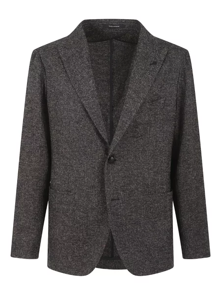 Geacă Tagliatore cu model herringbone maro
