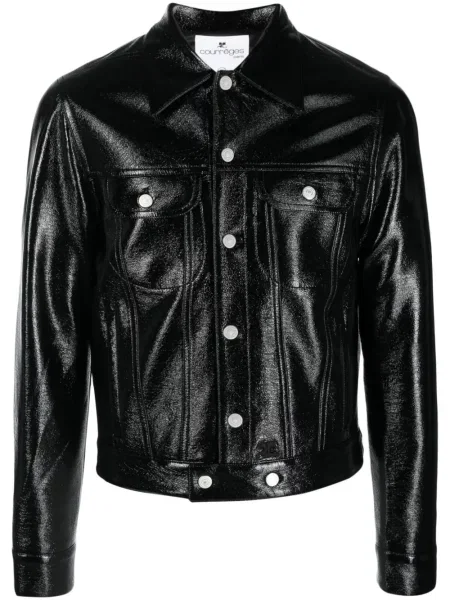 Geanta de piele Courreges negru