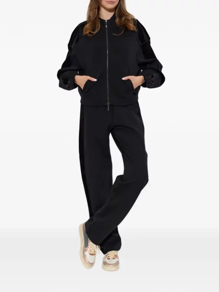 Hlače Emporio Armani od jersey crna