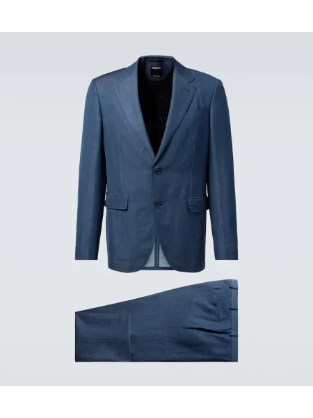 Costum Zegna de lână de costum albastru