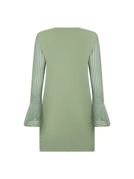 Lniana sukienka Alberta Ferretti zielona