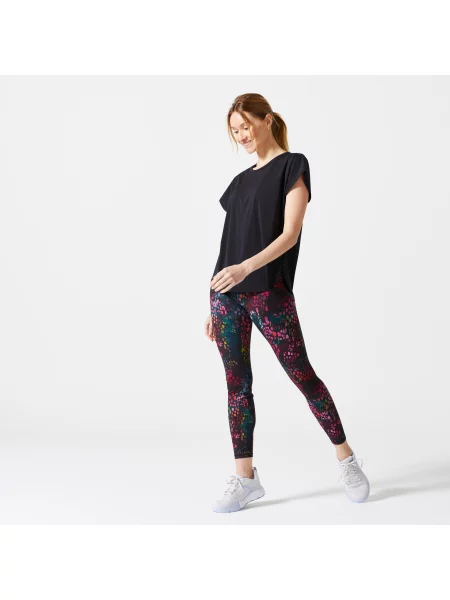 Koszulka fitness Domyos krótki rękaw czarna