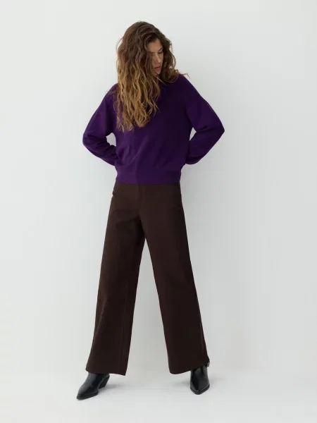 Reserved Джинси широкого крою темно коричневий