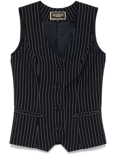 Vestă Mitiliane Couture cu dungi albastru