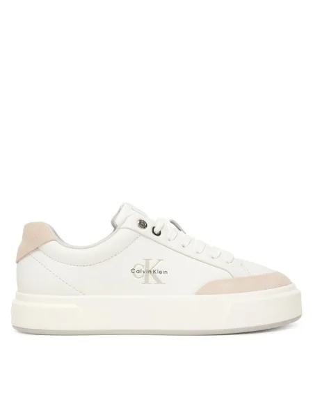 Sportcipők Calvin Klein Basket Cupsole Laceup Lth Mix fehér