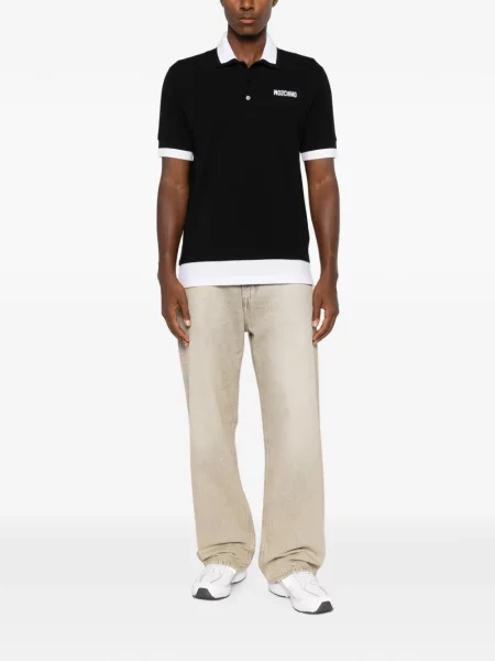 Tricou polo Moschino cu imagine negru