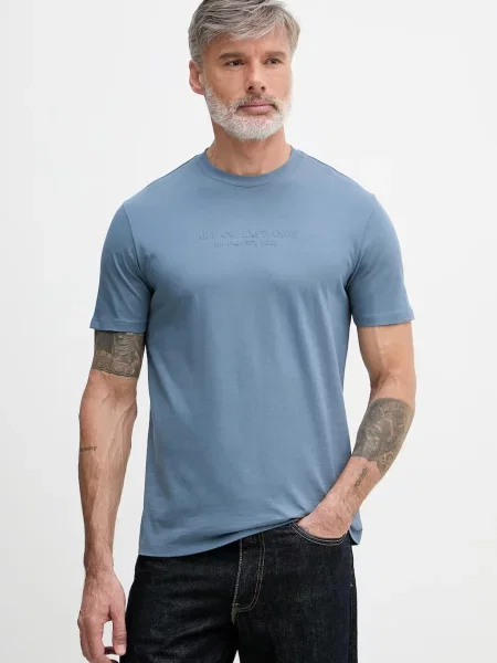 Armani Exchange T-shirt basic niebieska