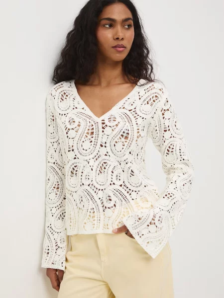 Medicine sweter ażurowy beżowy