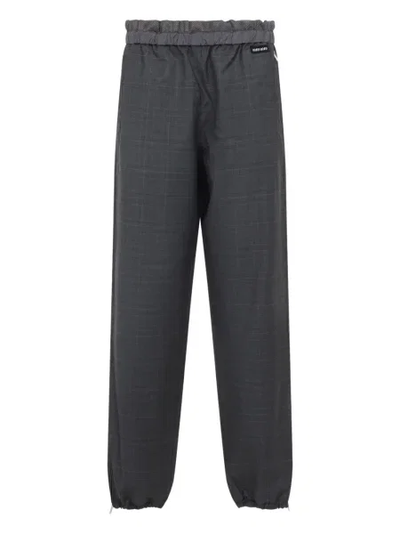 Pantaloni Miu Miu în carouri gri