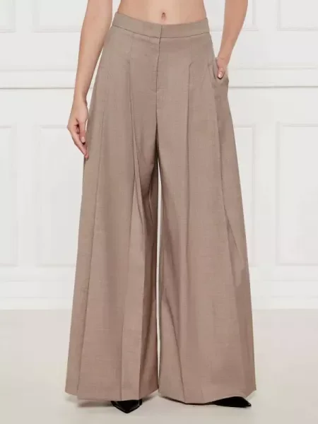 BOSS BLACK Gyapjú nadrág | Relaxed fit fekete