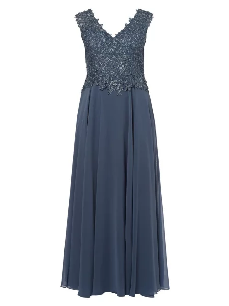 Luxuar Fashion sukienka wieczorowa Kobiety jednolity 44 niebieski