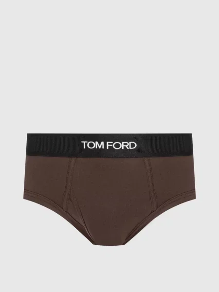Труси-бріфи з візерунком логотипа Tom Ford коричневі
