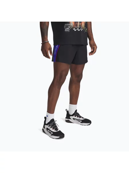 Férfi edző rövidnadrág Under Armour Project Rock Colorblock Woven black. Méret: M fekete