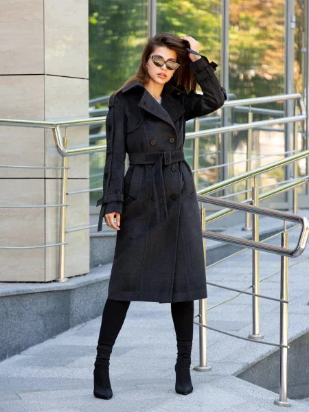 Пальто MilaNova графіт вовна/віскоза