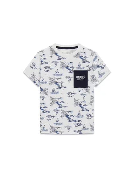Guess Majica Regular Fit bela